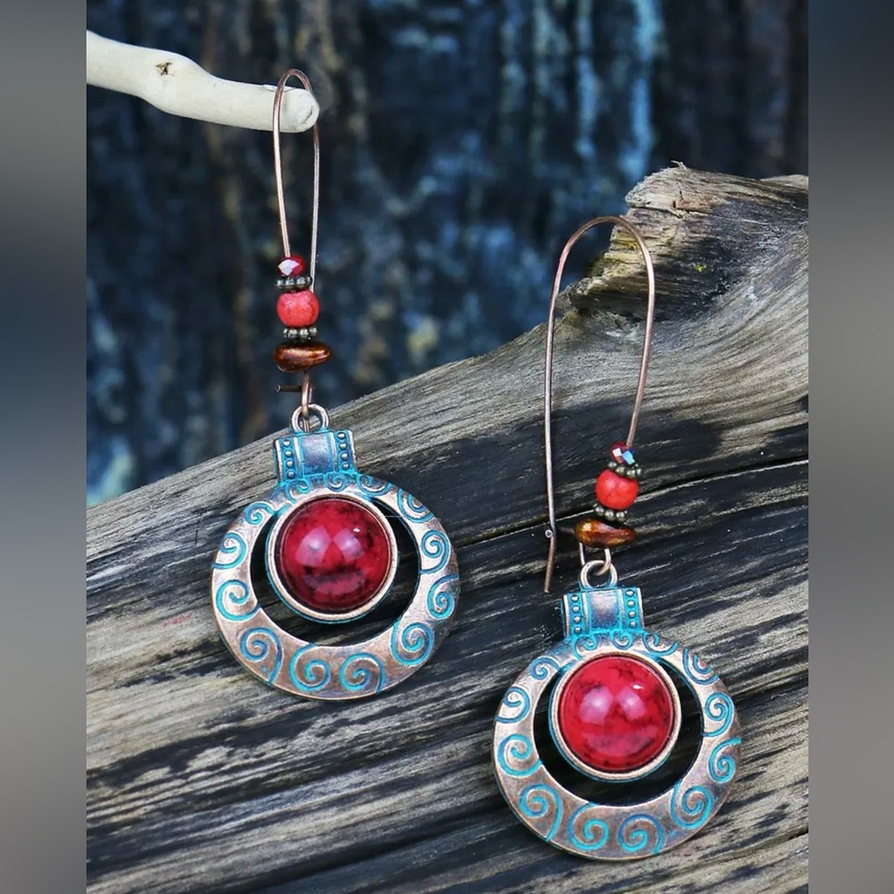 Vintage Folklore Ladies Charm Earrings